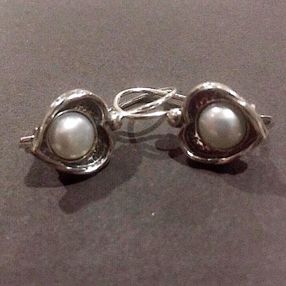 SILPADA Forever Fearless Sterling Silver 925 Pearl Drop Earrings - Picture 7 of 10